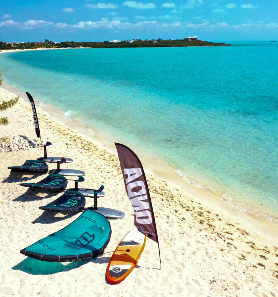 Wing foil and kiteboarding lessons on Long Bay Beach, Providenciales